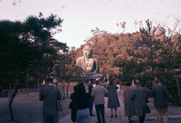 Approaching Daibutsu, Kamakura, Japan, February 1958