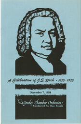 Program, "A Celebration of J.S. Bach," December 7, 1984 (front)