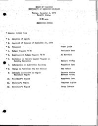 1978-11-06 - Board of Trustees meeting agenda and minutes