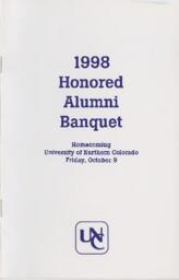 1998 UNC Honored Alumni awards ceremony and banquet program