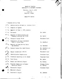 1979-07-05 - Board of Trustees meeting agenda and supporting document