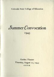 1943-08-12 Commencement Program, Summer Quarter