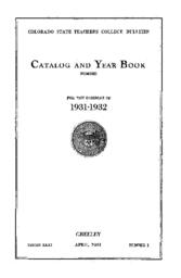 1931- Colorado State Teachers College bulletin, series 31, number 1
