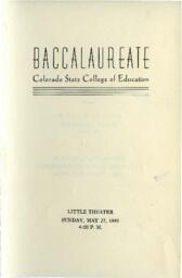 1945-05-27 Commencement Program, Baccalaureate