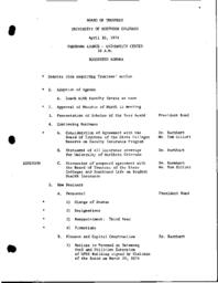 1974-04-10 - Board of Trustees meeting agenda and minutes