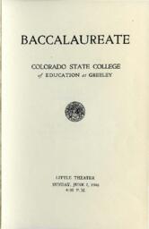 1946-06-02 Commencement Program, Baccalaureate
