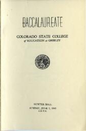 1949-06-05 Commencement Program, Baccalaureate