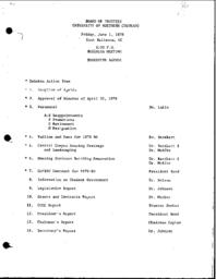1979-06-01 - Board of Trustees meeting agenda and preliminary minutes