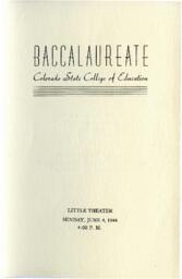 1944-06-04 Commencement Program, Baccalaureate