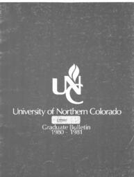 1980-1981 - University of Northern Colorado graduate bulletin, series 78, number 3