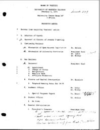 1974-02-06 - Board of Trustees meeting agenda and minutes