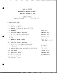 1979-12-05 - Board of Trustees meeting agenda and minutes