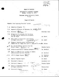 1974-10-21 - Board of Trustees meeting agenda and minutes