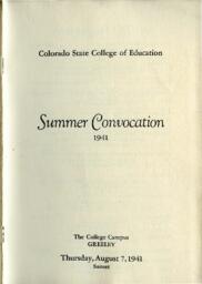 1941-08-07 Commencement Program, Summer Quarter