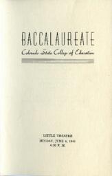 1943-06-06 Commencement Program, Baccalaureate