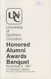 1987 UNC Honored Alumni awards banquet program