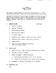 1989-06-12 - Board of Trustees meeting agenda, minutes, and supporting documents