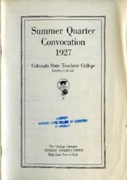 1927-08-25 Commencement Program, Summer Quarter