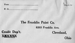 The Franklin Paint Company credit department form