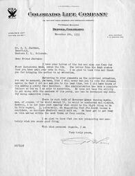Letter from Sterling B. Lacy to O. T. Jackson, November 8, 1933