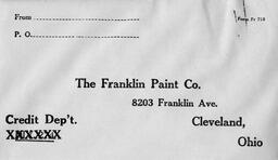 The Franklin Paint Company credit department form