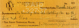 Check from Minerva J. Jackson to the Greeley Coca Cola Bottling Company, March 25, 1937