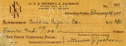 Check from Minerva J. Jackson to Cuban Cigar Company, February 15, 1937