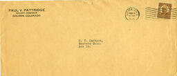 Envelope from Paul V. Pattridge to O. T. Jackson, February 11, 1933