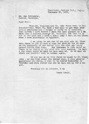 Letter from O. T. Jackson to Max Schradsky, February 13, 1933
