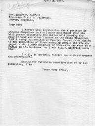 Letter from O. T. Jackson to Homer F. Bedford, April 3, 1933