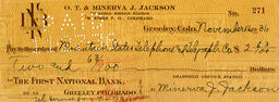 Check from Minerva J. Jackson to Mountain States Telephone & Telegraph Company, November 16, 1936