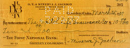 Check from Minerva J. Jackson to the Capitol Life Insurance Company, March 25, 1937