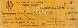Check from Minerva J. Jackson to Continental Oil Company, March 9, 1937