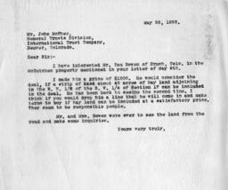 Letter from O. T. Jackson to John McPhee, May 20, 1933