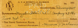 Check from Minerva J. Jackson to Mountain States Telephone & Telegraph Company, February 13, 1937