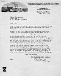 Letter from C. E. Rettinger to O. T. Jackson, October 2, 1933