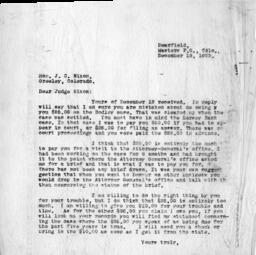 Letter from O. T. Jackson to Judge J. C. Nixon, December 18, 1933