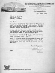 Letter from C. W. Braid to O. T. Jackson, June 22, 1933