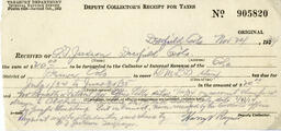Deputy Collector's receipt for taxes, November 24, 1934
